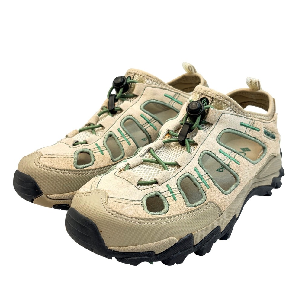 Columbia Simbo Beige Sage Green Hiking Sandals Womens 7 Gorpcore Outdoor Trail